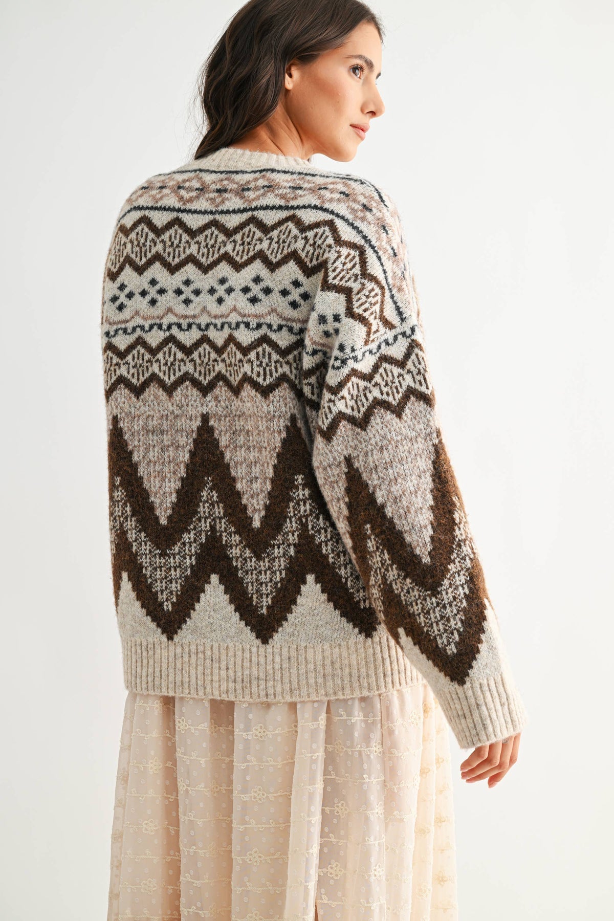 Saga | Nordic Chevron Knit Sweater