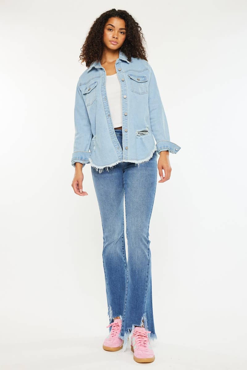Denim Button Down Shirt Light Wash
