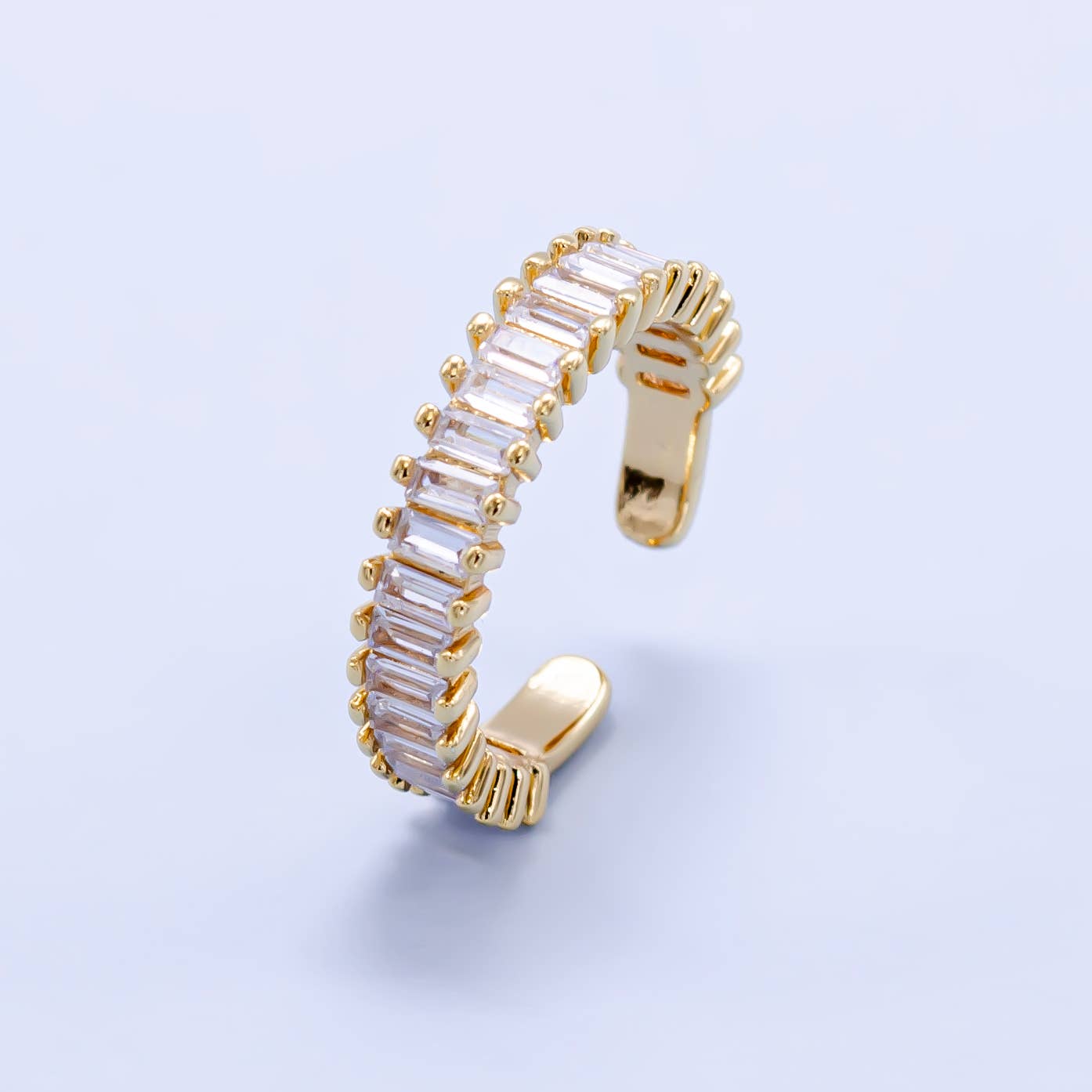 Baguette Open Ring 16K Gold Filled