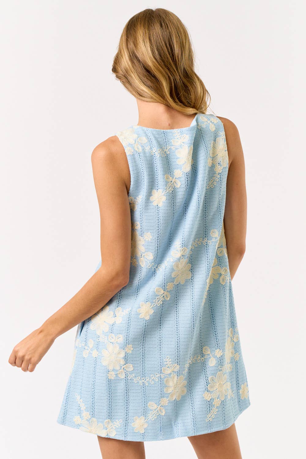 Andree | Floral Embroidered Shift Dress with Pockets