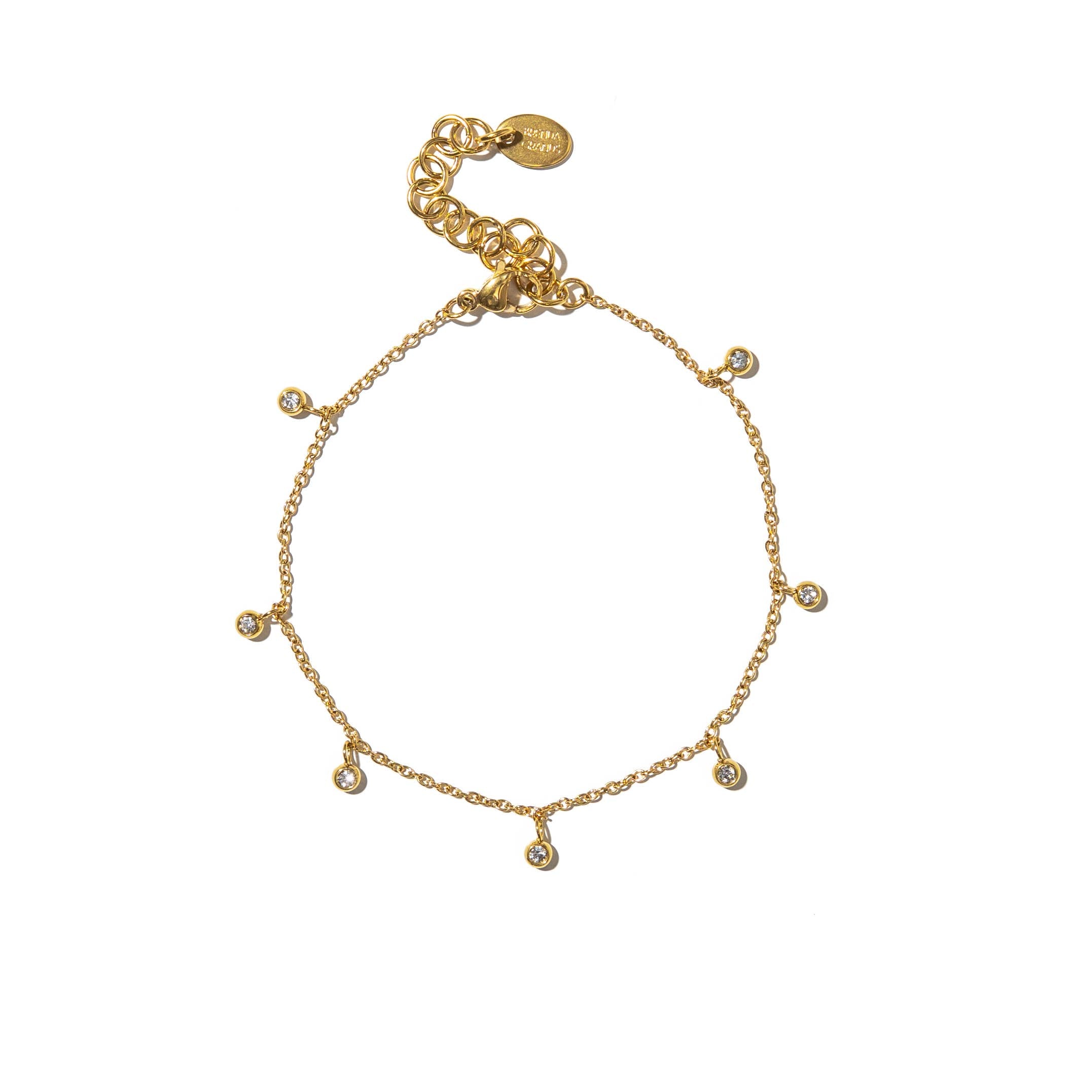 18K Gold Dripping Crystal Anklet