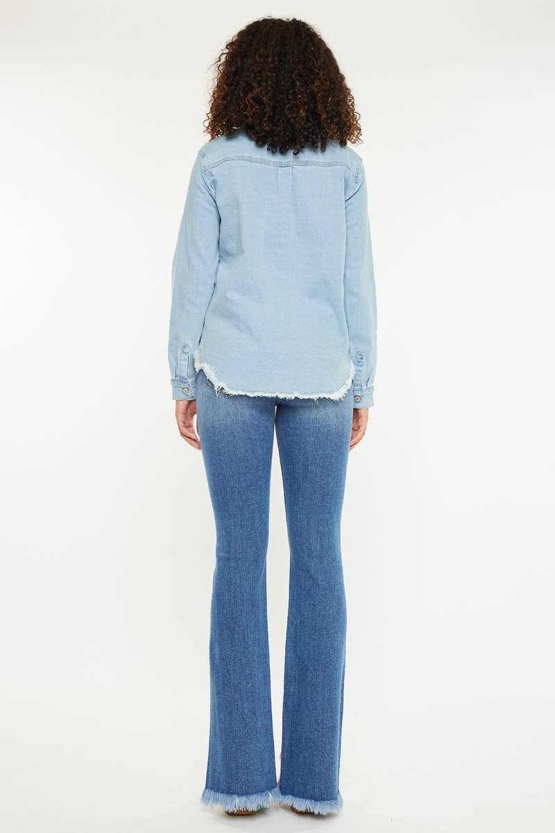 Denim Button Down Shirt Light Wash