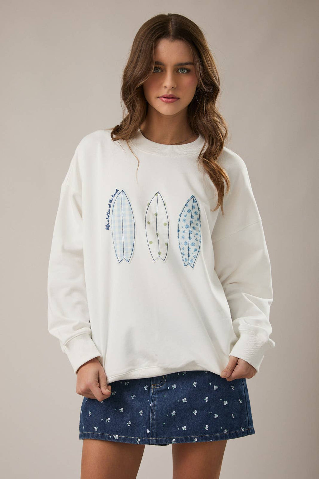 Soul Surfer | Crew Neck Patchwork Sweatshirt