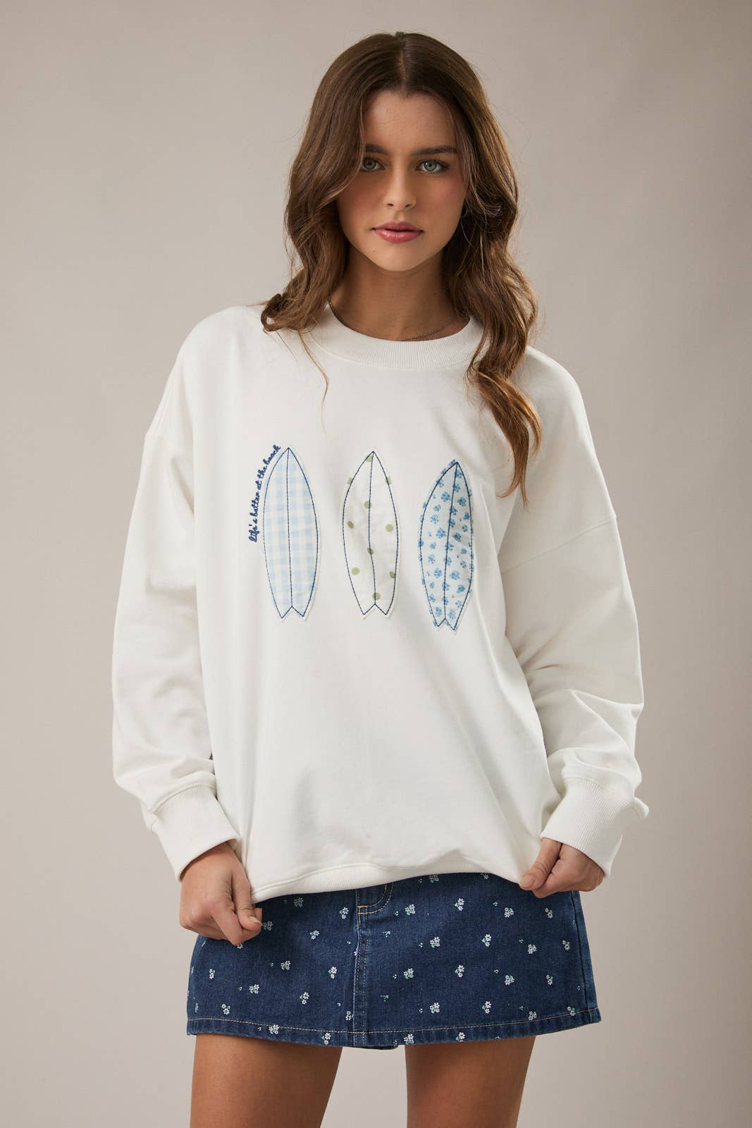 Soul Surfer | Crew Neck Patchwork Sweatshirt