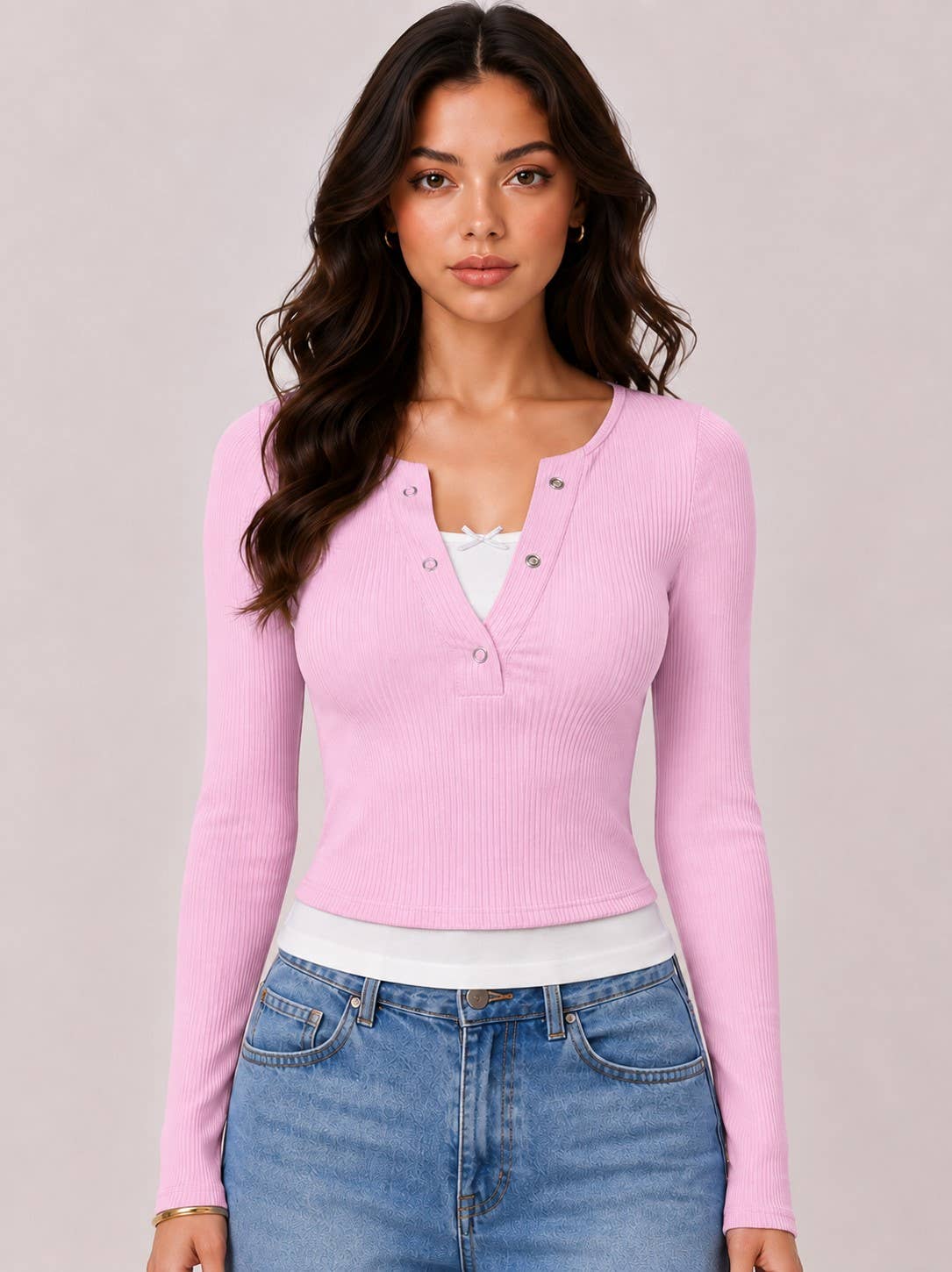 Riley | Layers with Bow Detail Long Sleeve Top