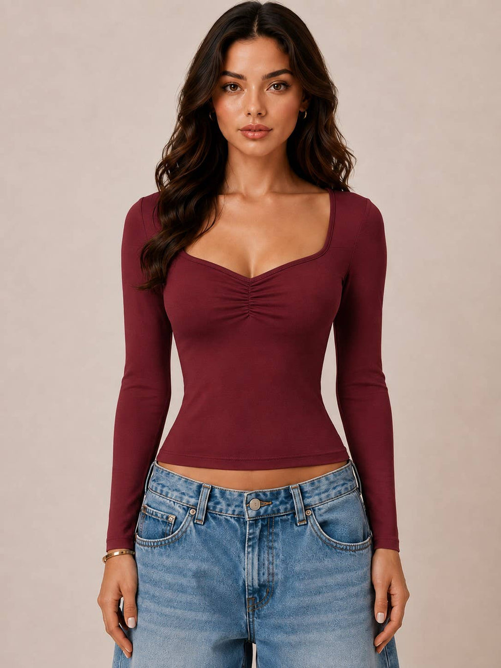 Sweetheart | Ruched Long Sleeve Top