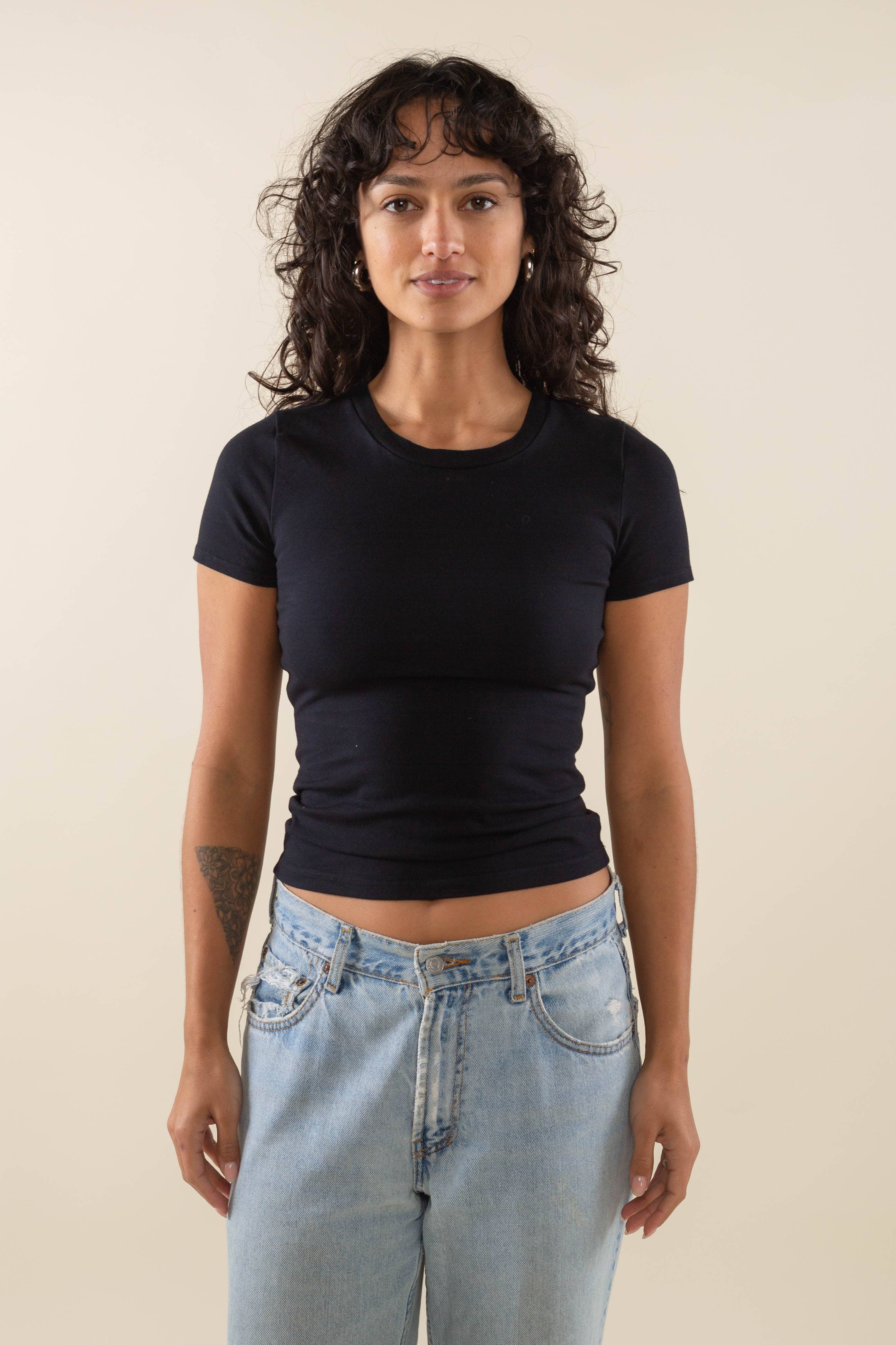 Vanda | Garment Dye Cotton Spandex Baby Tee