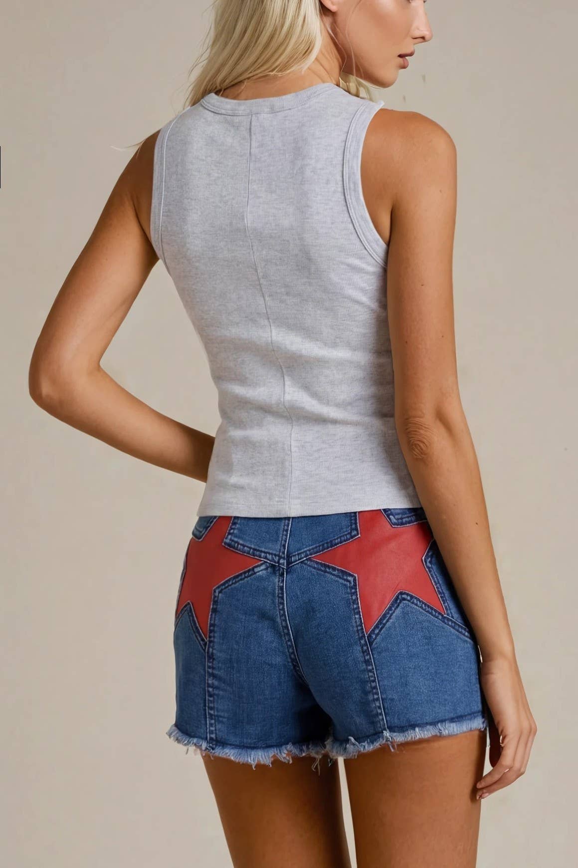 Ariele | Star Cutout Denim Shorts