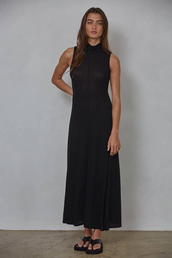 Lila | Knit Polyester Rayon Spandex Ribbed Sleeveless Maxi