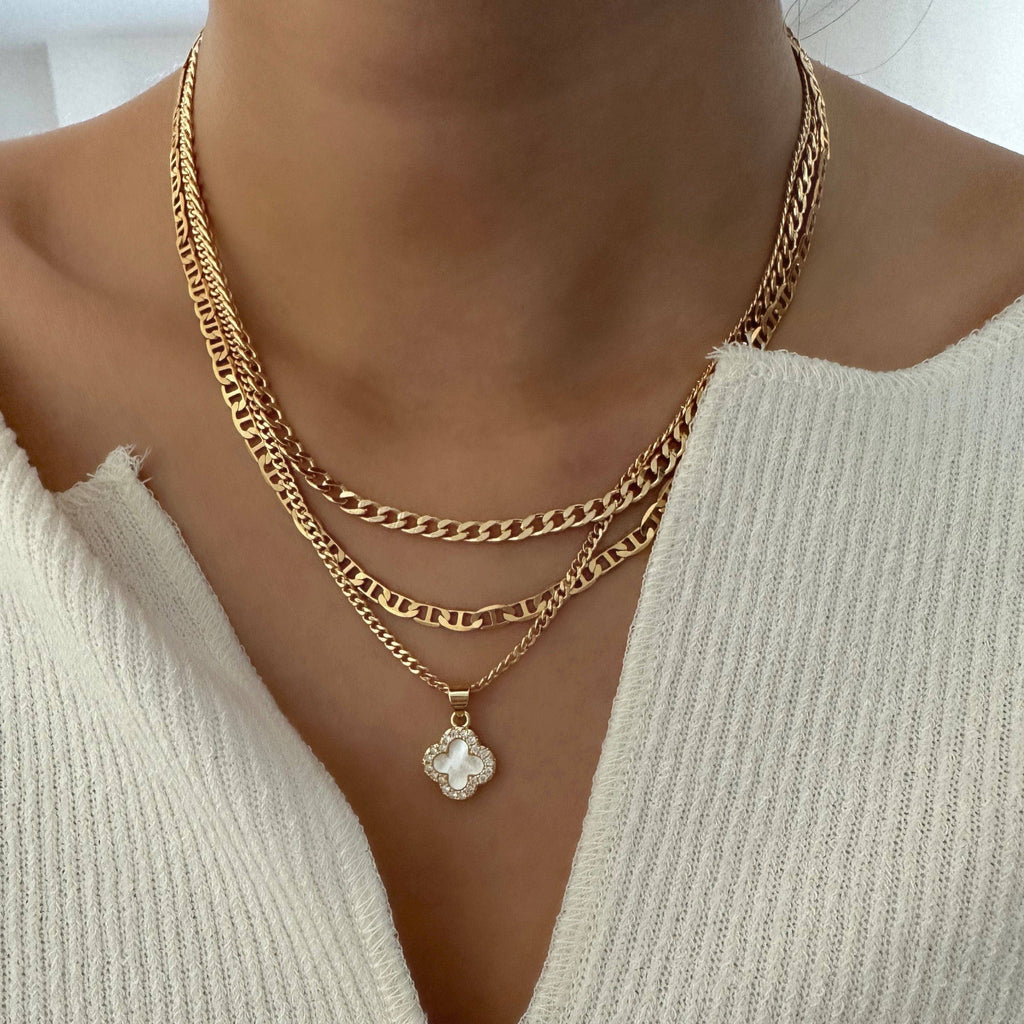 4 Leaf Clover Quatrefoil Alani Necklace - Gold Filled
