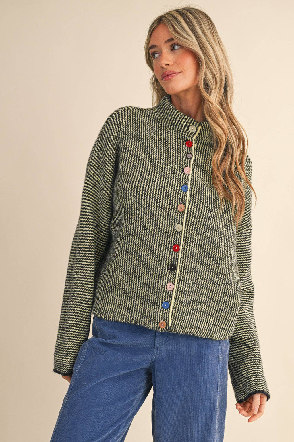 Maisie | Striped Sweater Cardigan