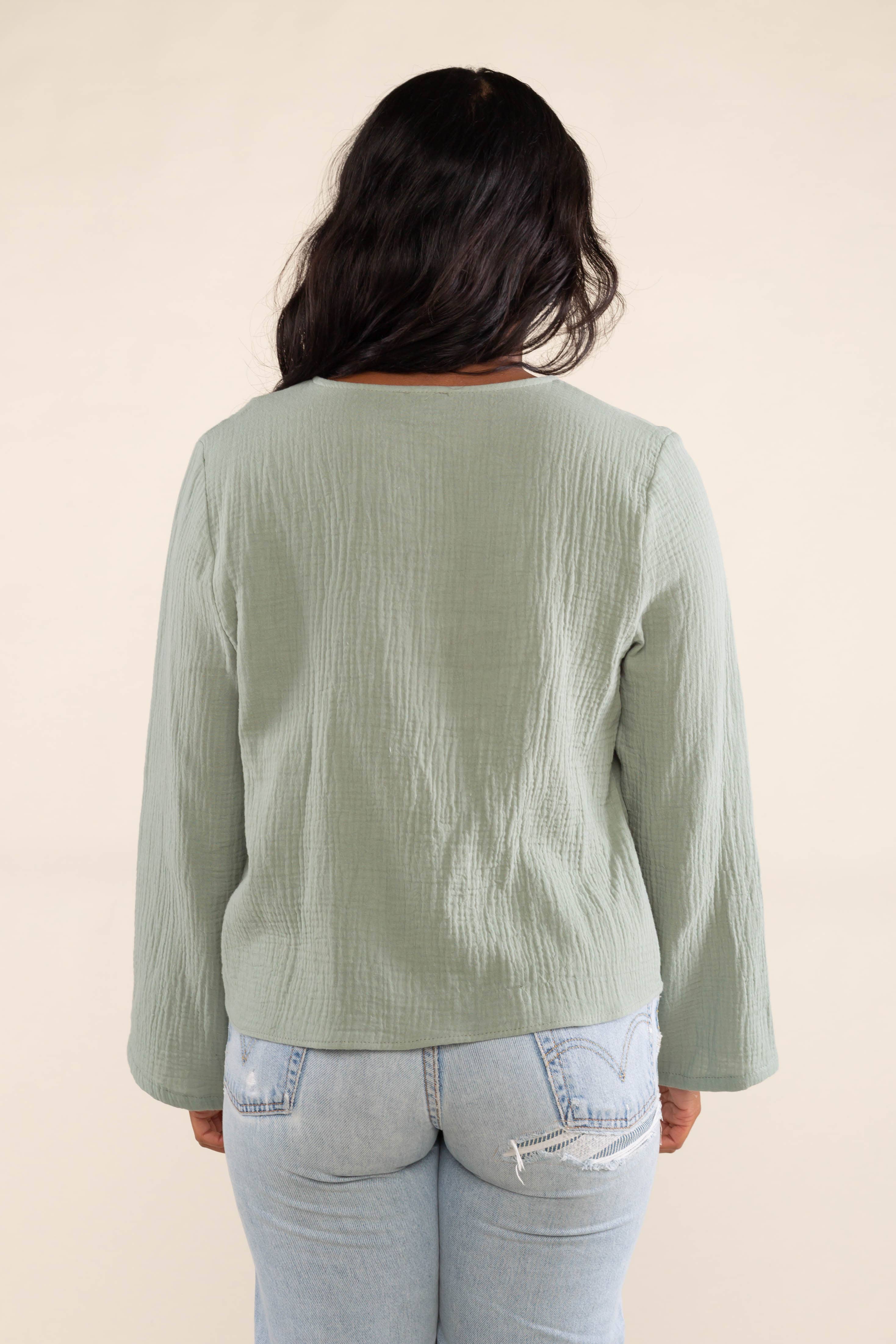 Melrose | 100% Cotton Tie Blouse