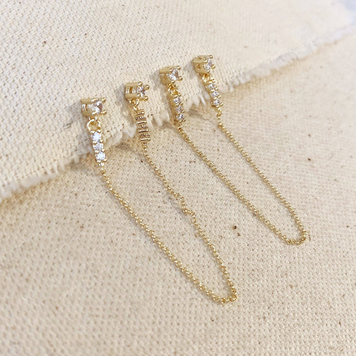 Lucille | CZ Double Piercing Earrings