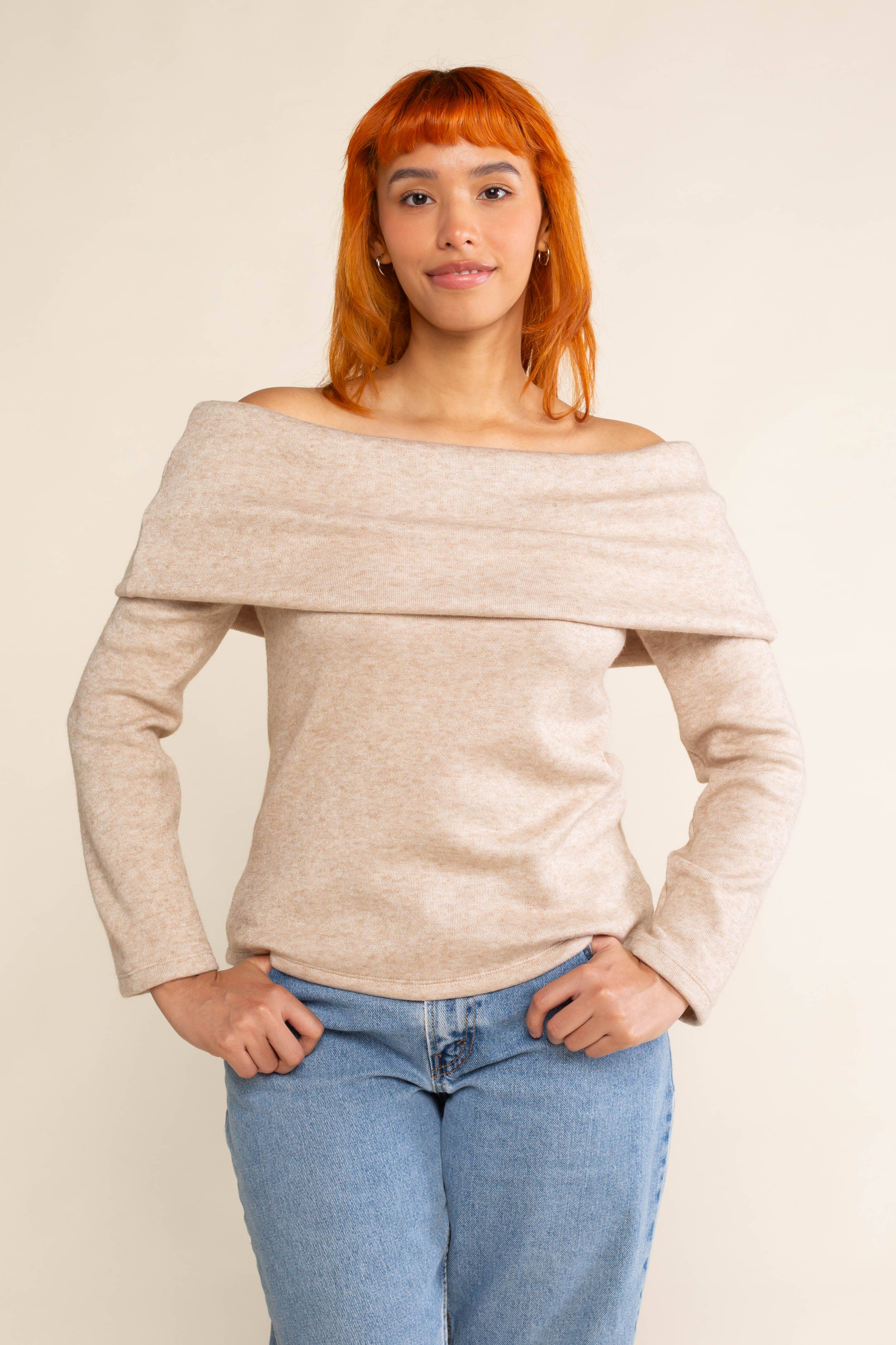 Reece | Heavy Knit Off Shoulder Top