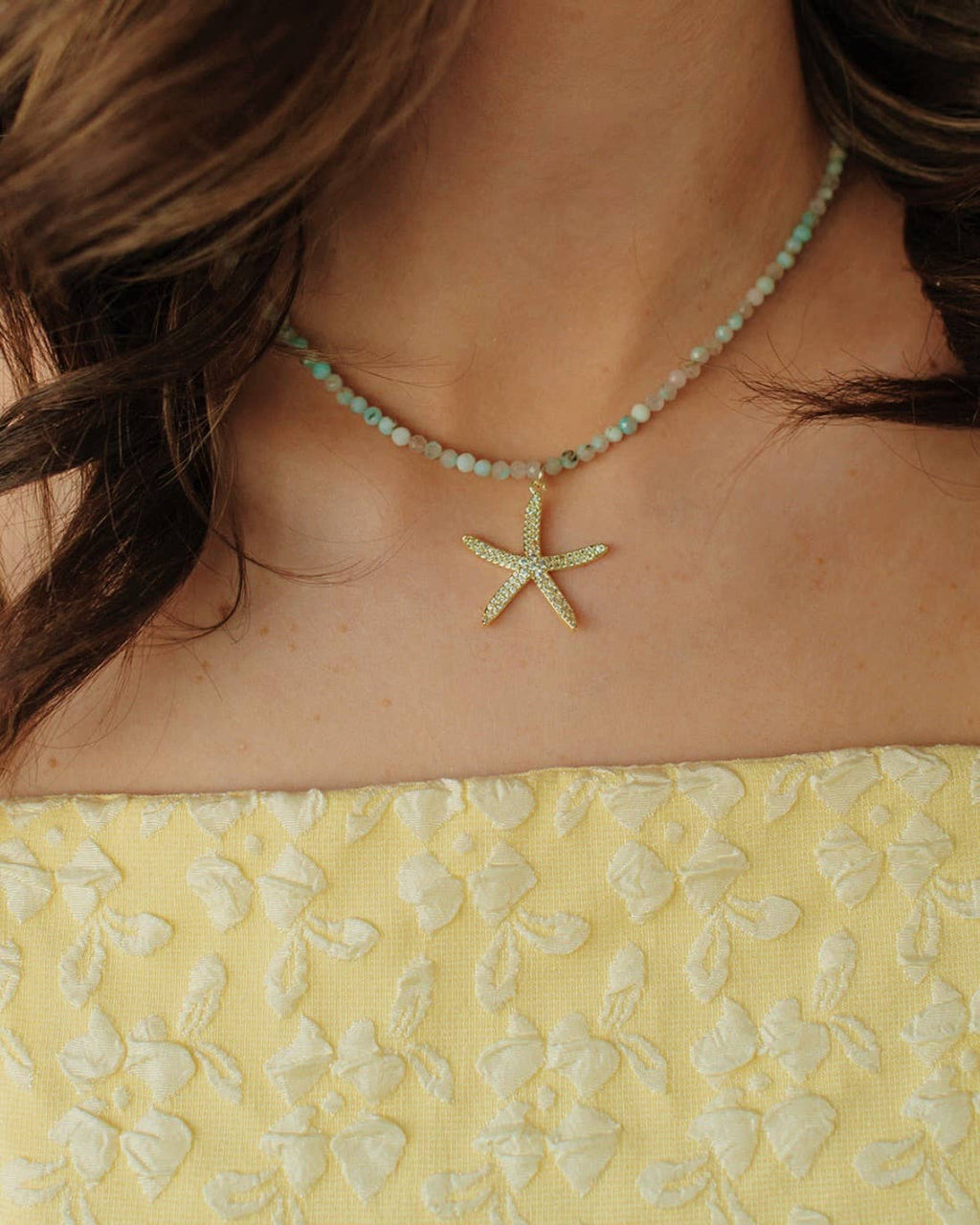 Starfish Beachy Summer Amazonite Gold Filled