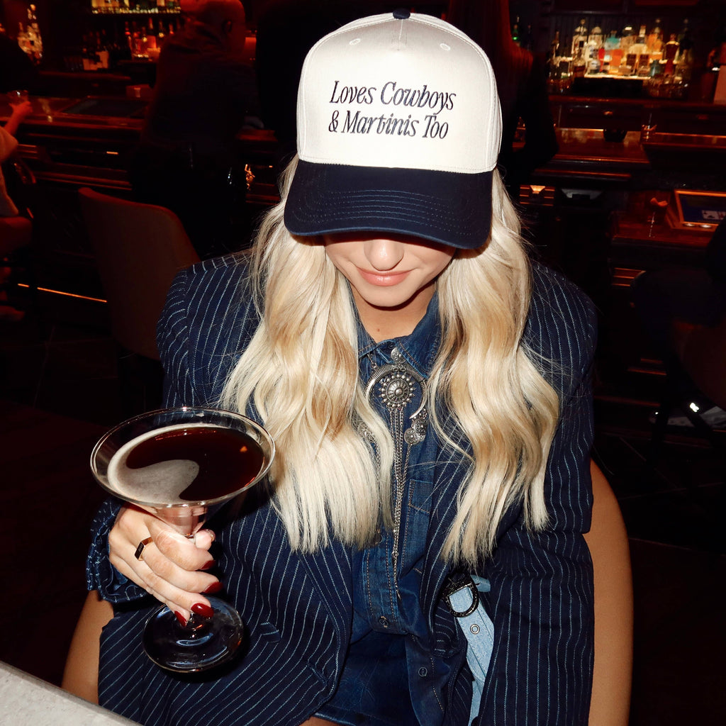 Loves Cowboys & Martinis Too Embroidered Hat