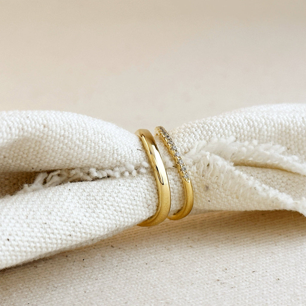18k Gold Filled Stackable Wave Ring