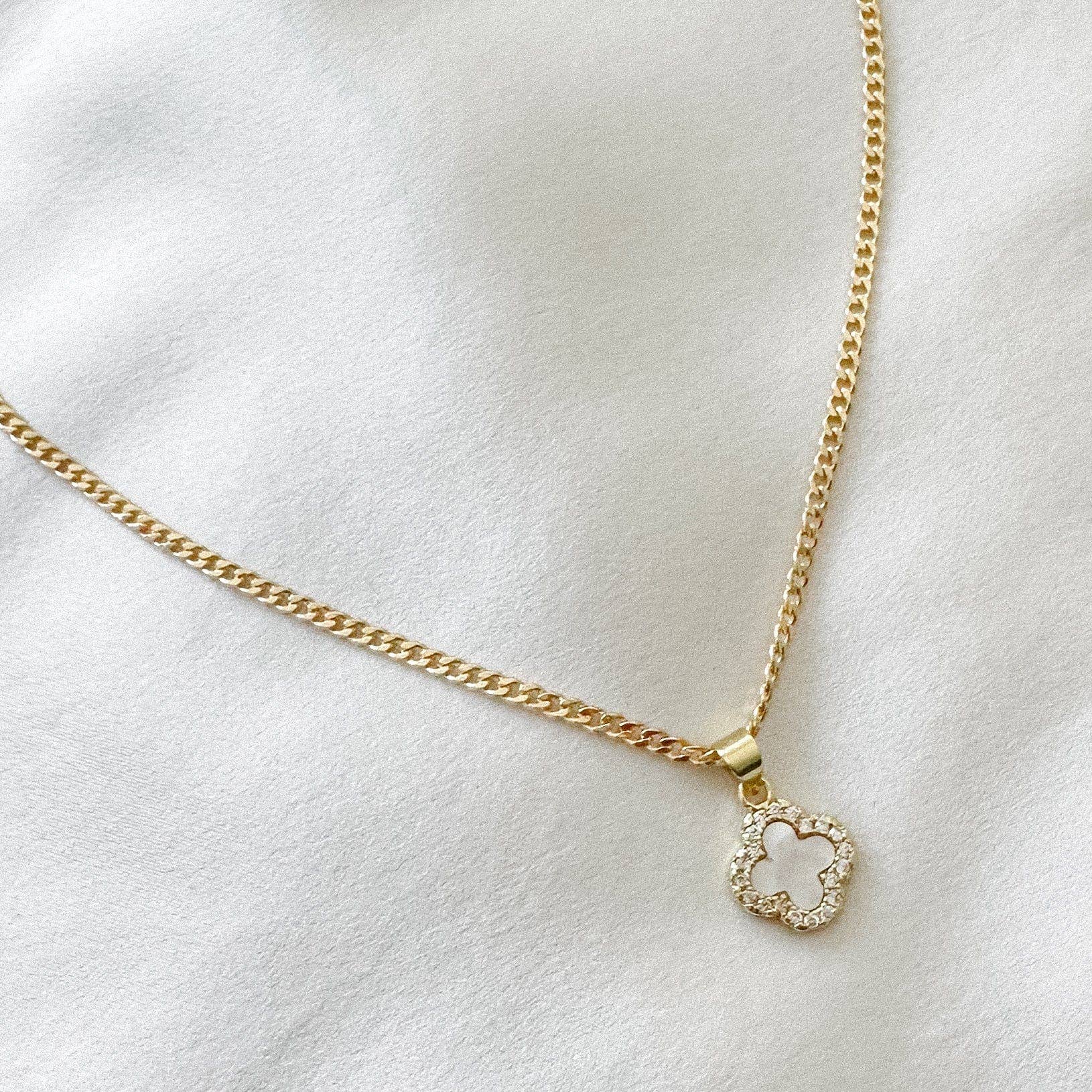 4 Leaf Clover Quatrefoil Alani Necklace - Gold Filled