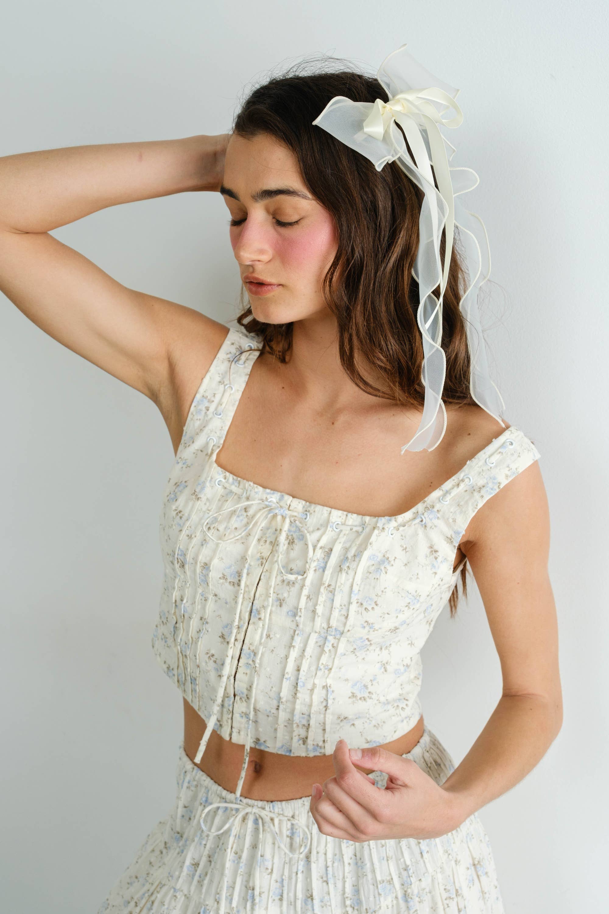 Florence | Cotton Floral Textured Top