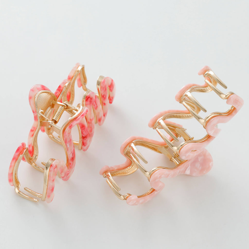Willow Rosé | Large Squiggle Metal Claw Clip