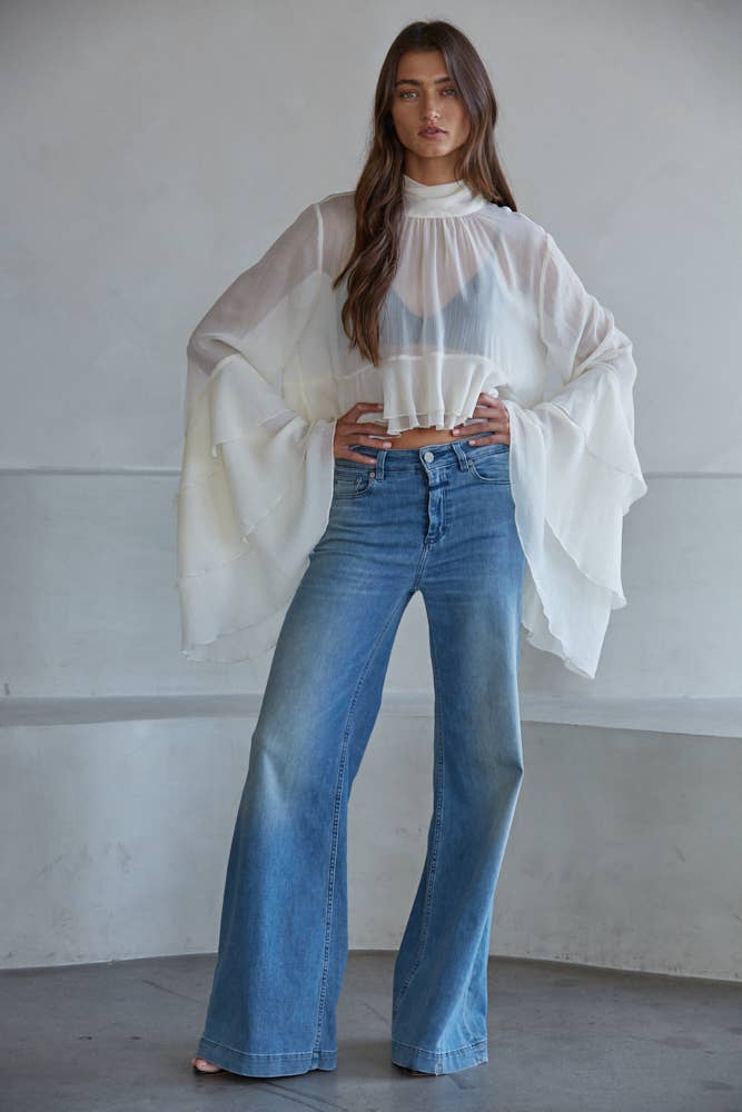 Blaire | Woven Chiffon See Through Top