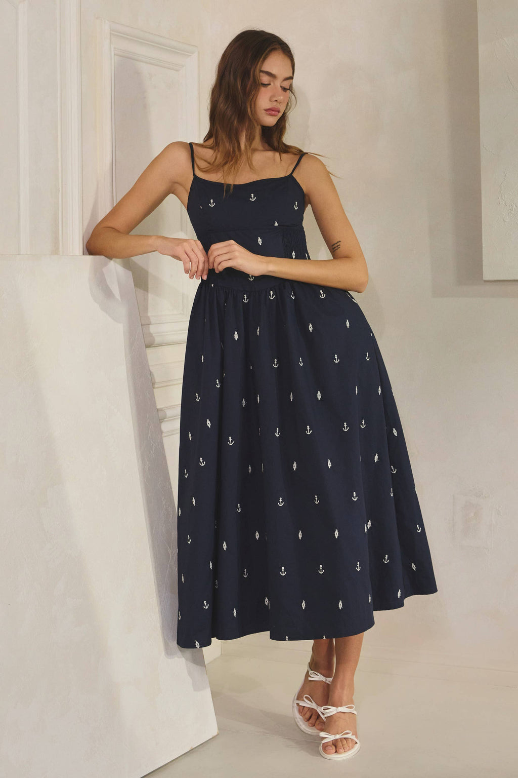 Anchor | Embroidered Maxi Dress 100% Cotton