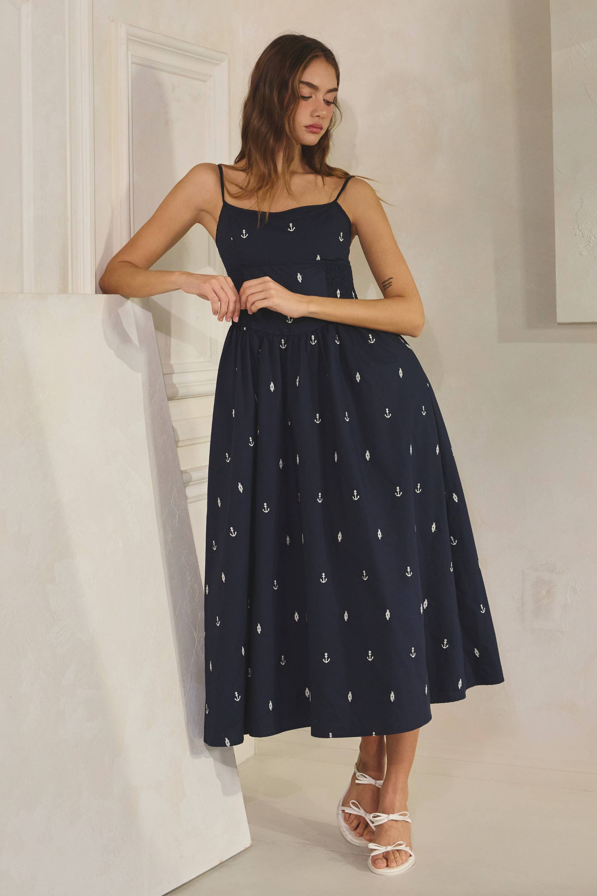 Anchor | Embroidered Maxi Dress 100% Cotton