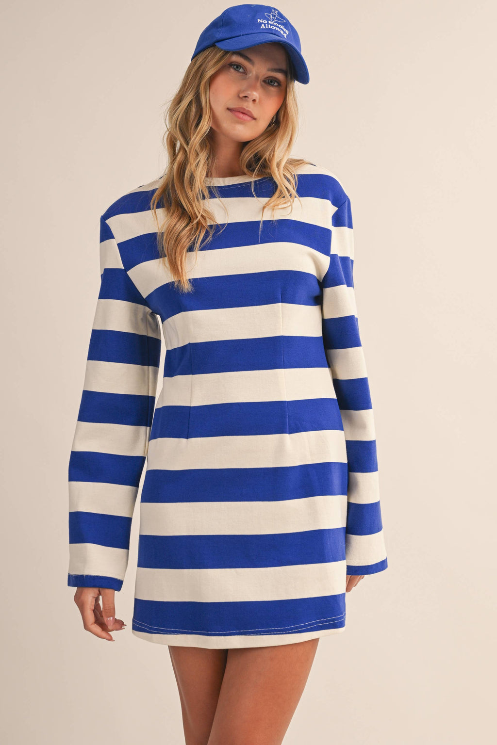 Ida | Striped Long Bell Sleeve Mini Dress