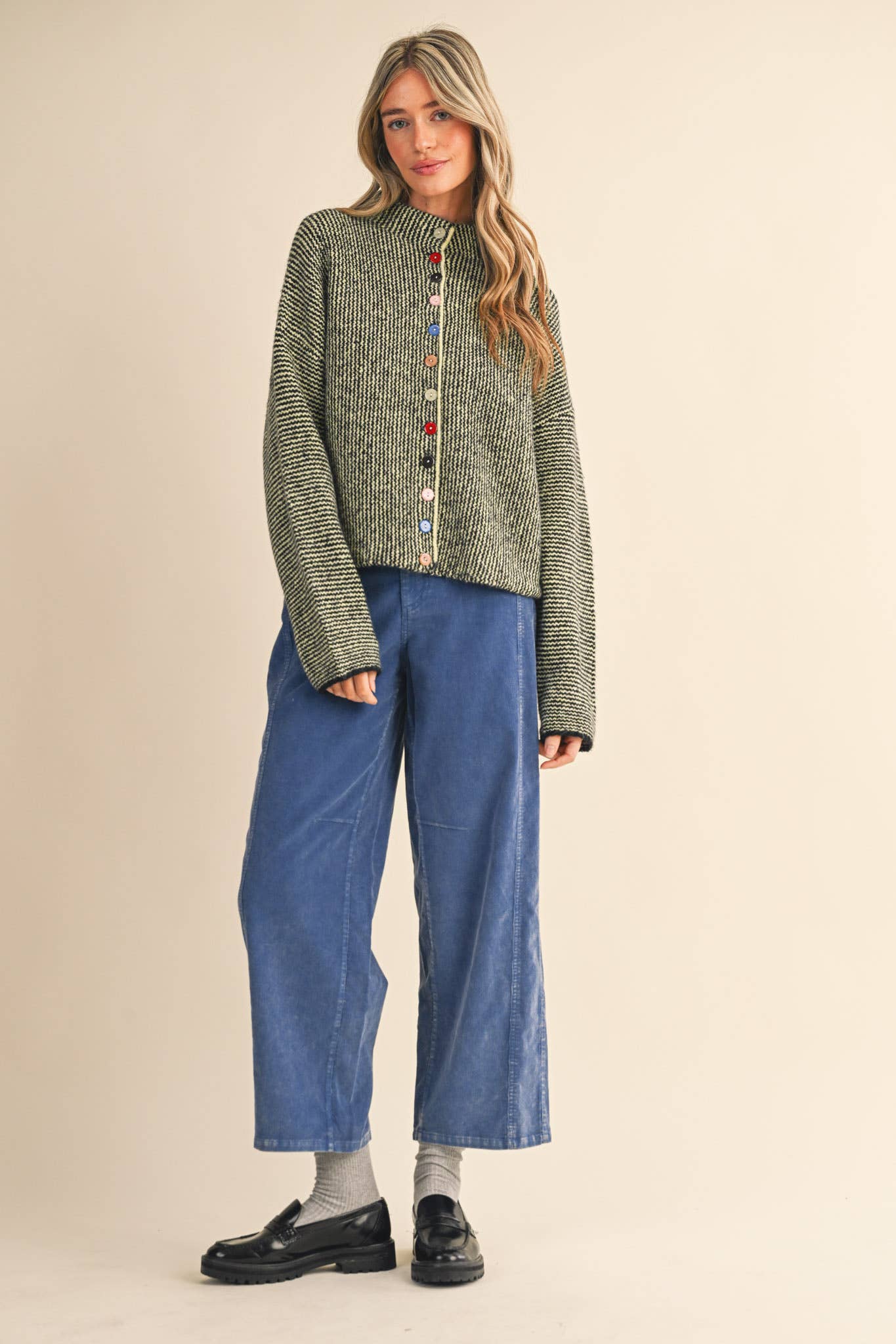 Maisie | Striped Sweater Cardigan