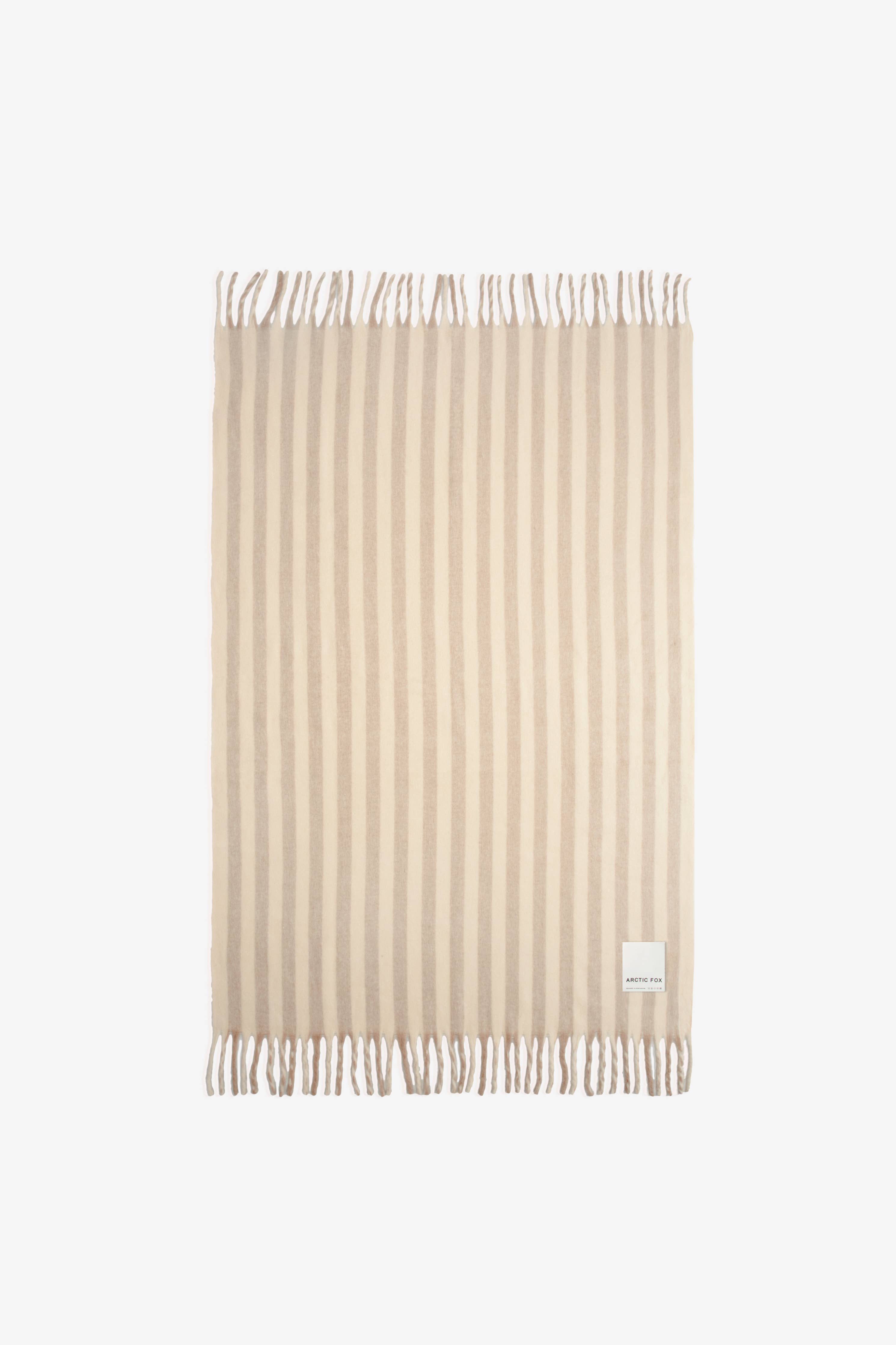 The Wool Stripe Throw | Pale Taupe Stripe