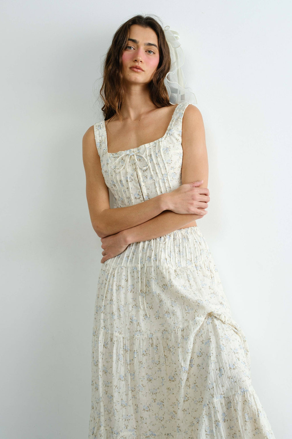 Florence | Cotton Floral Textured Top