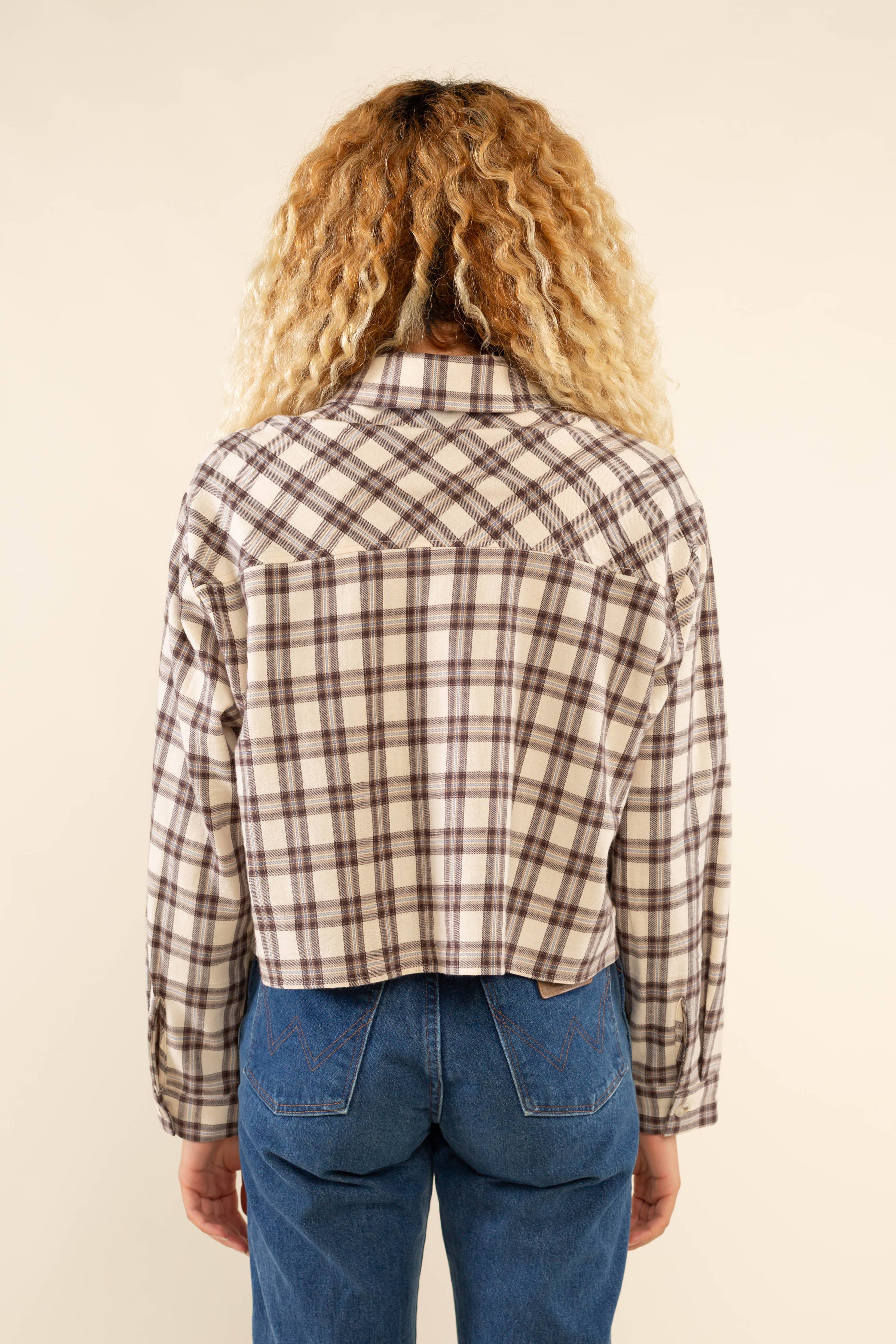 Finn | Crop Flannel Button Down 100% Cotton