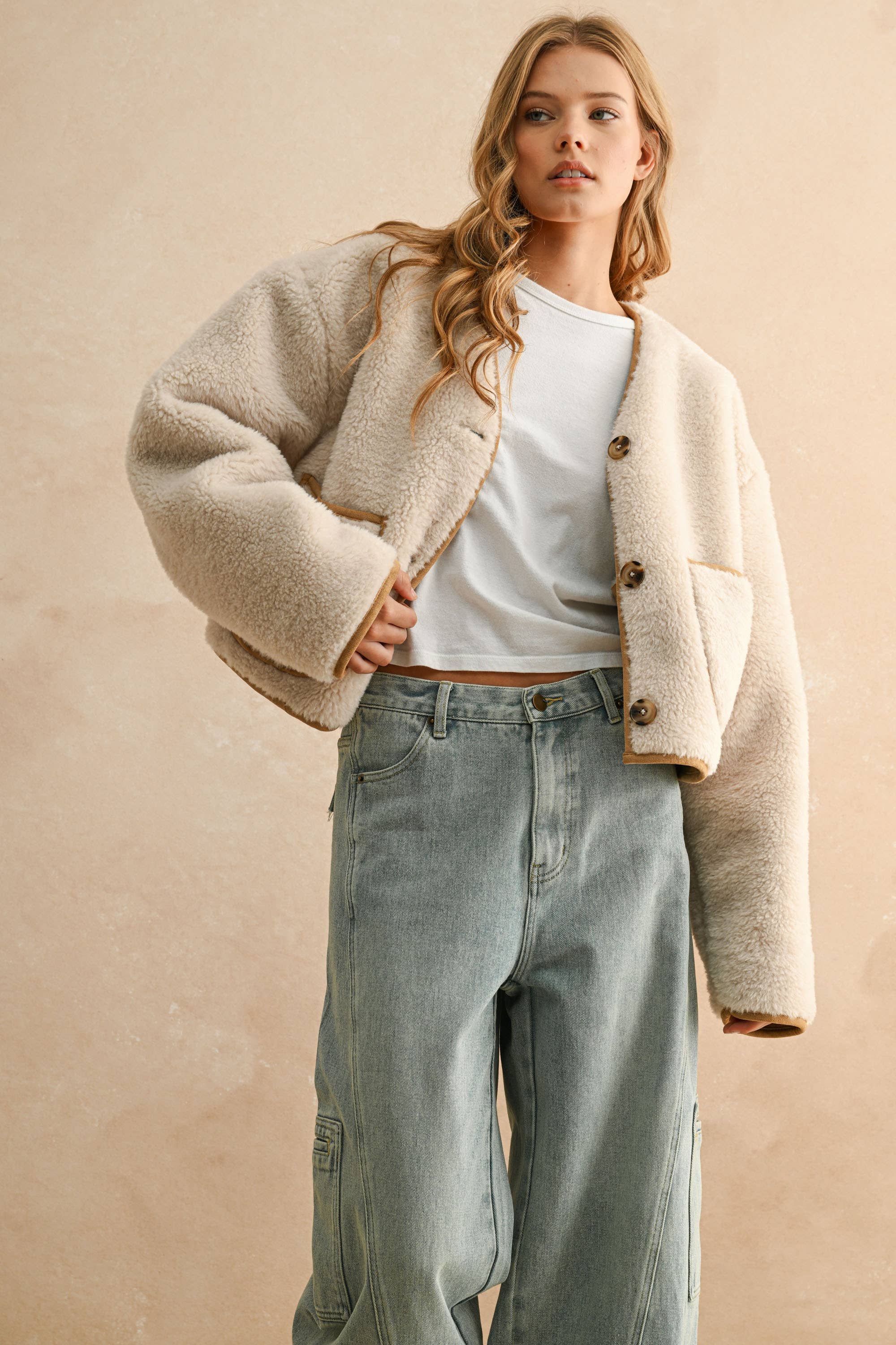 Jamie | Sherpa and Suede Reversible Jacket