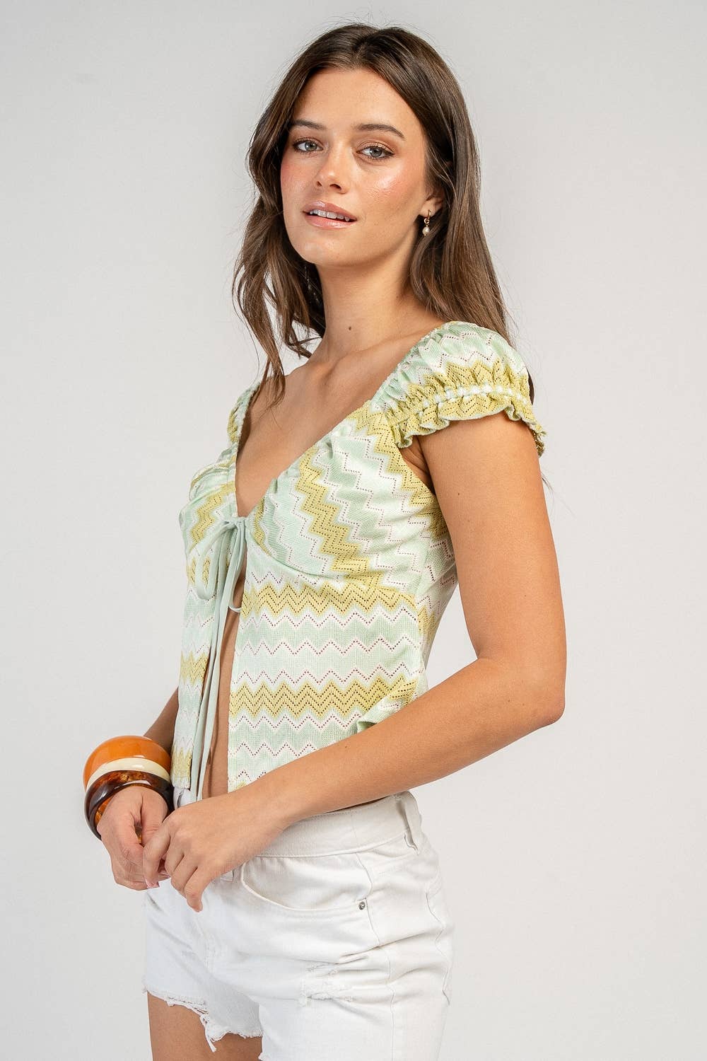 Hannah | Tie Front Crochet Top