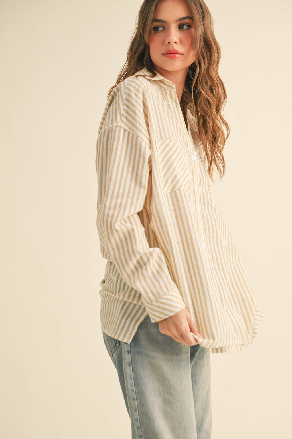 Millionaire Mommy | 100% Cotton Striped Pattern Button Down Shirt