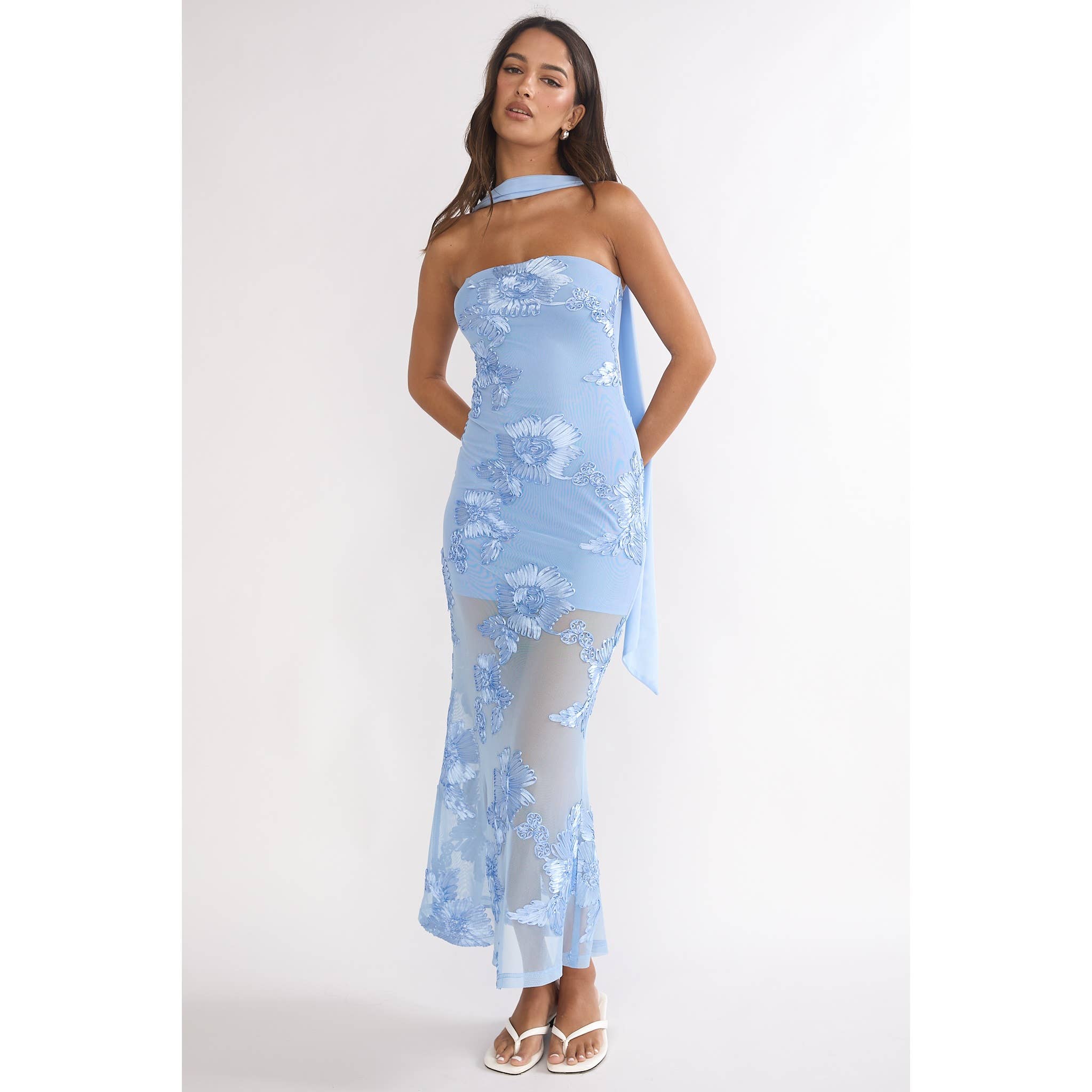 Delilah | Floral Embroidered Maxi Dress