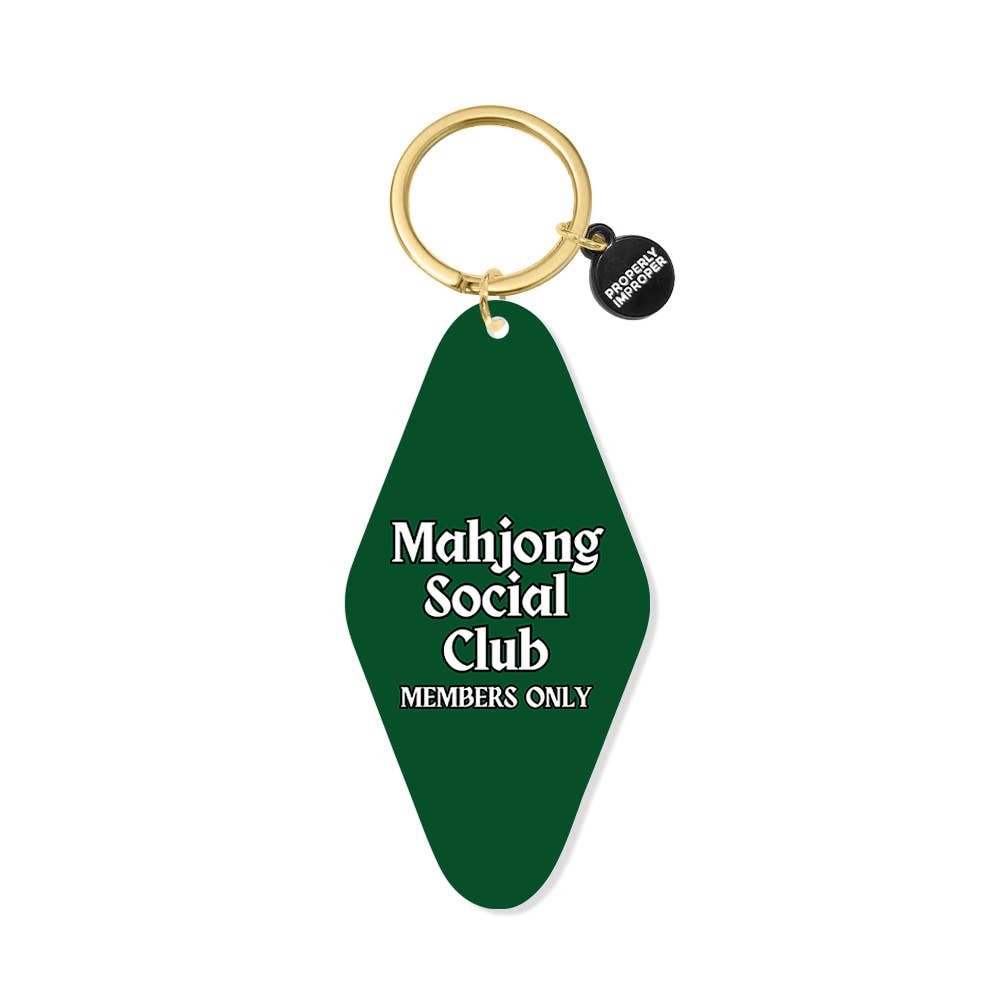 Printed Keychain Mahjong Social Club Members Only