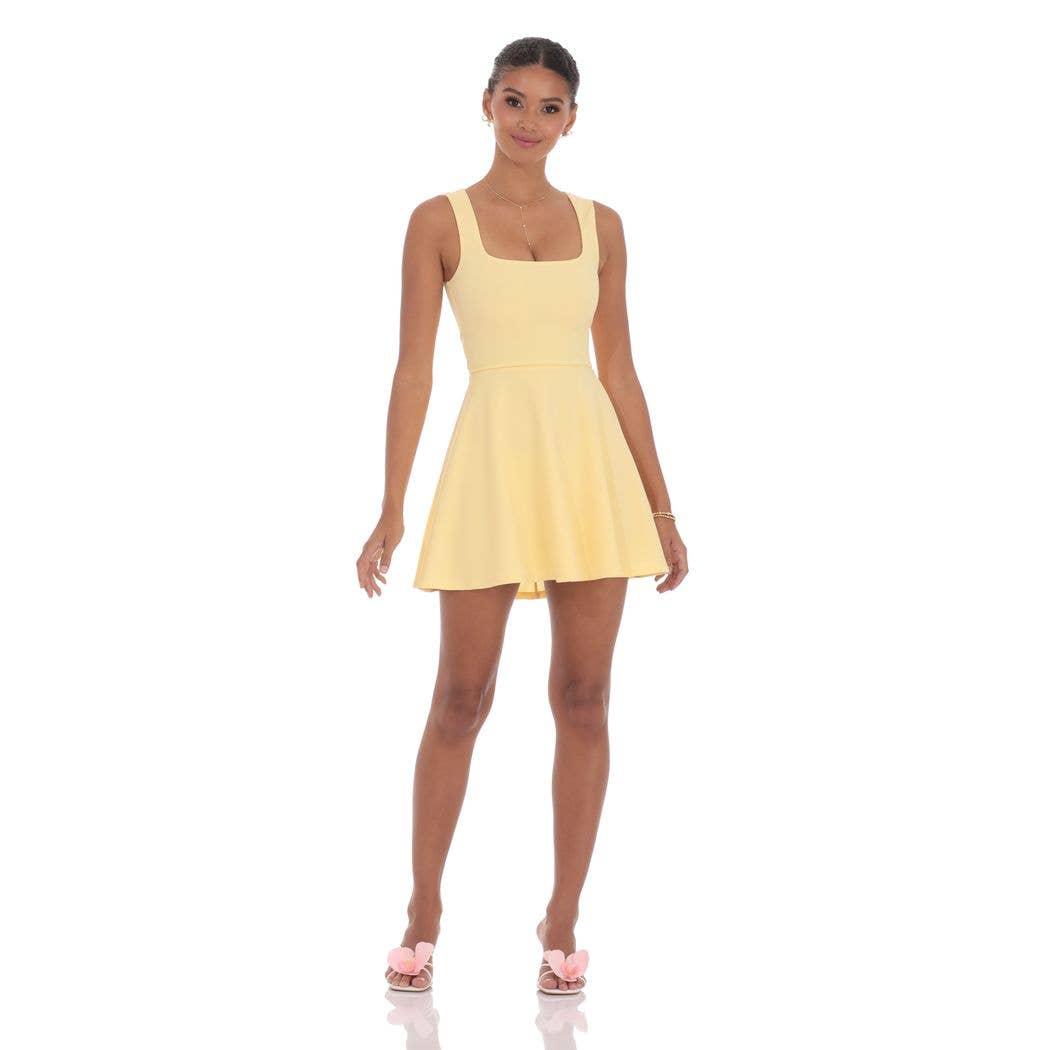 Butter | Back Bow A-Line Dress in Yellow