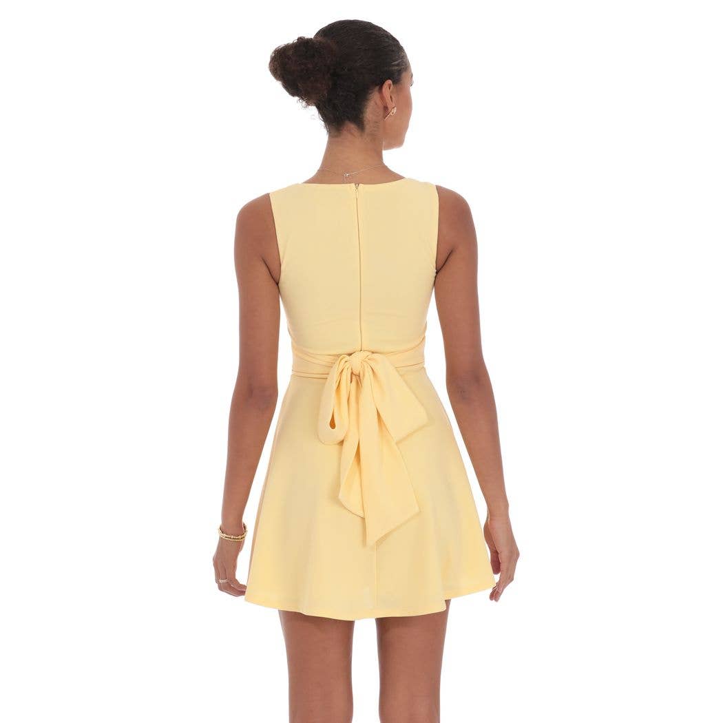 Butter | Back Bow A-Line Dress in Yellow