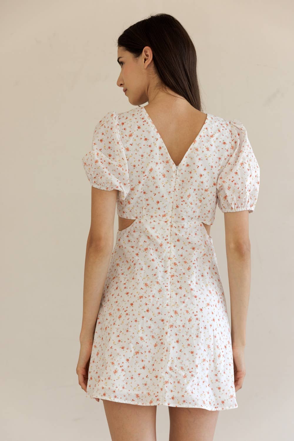 Camille | 100% Cotton Floral Bow Mini Dress