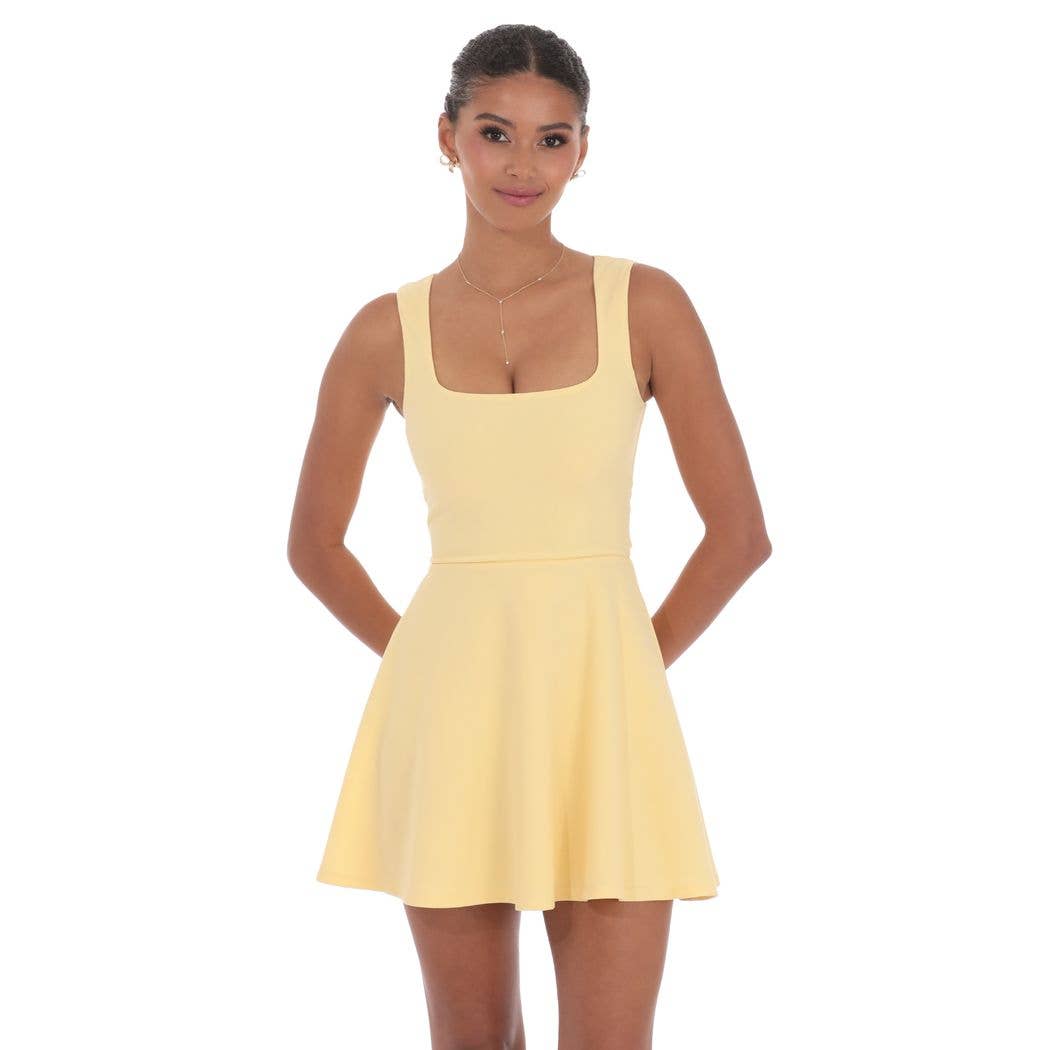 Butter | Back Bow A-Line Dress in Yellow