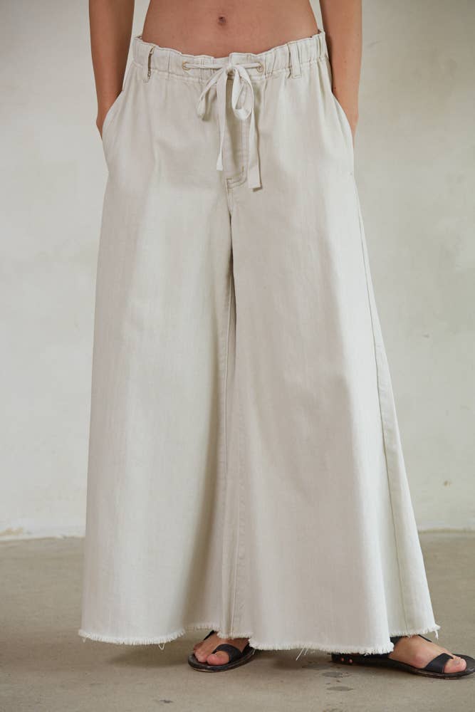 Drew | Cotton Denim Wide Leg Pants