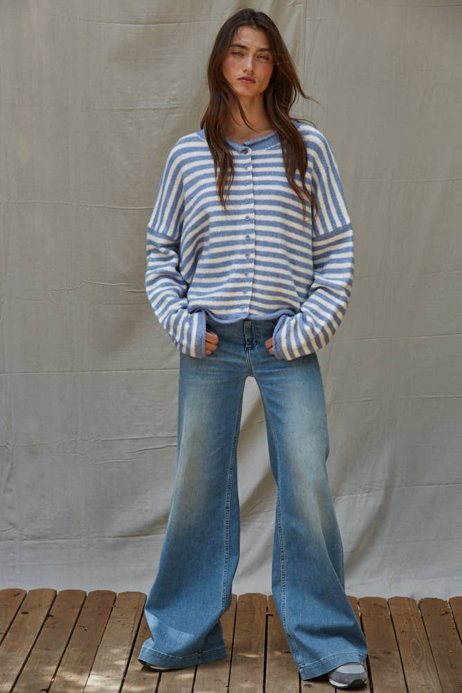 Four | Knit Sweater Striped Cardigan