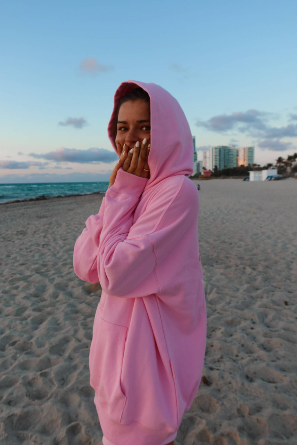 Lottie | Pink Bikini Beaded Hoodie
