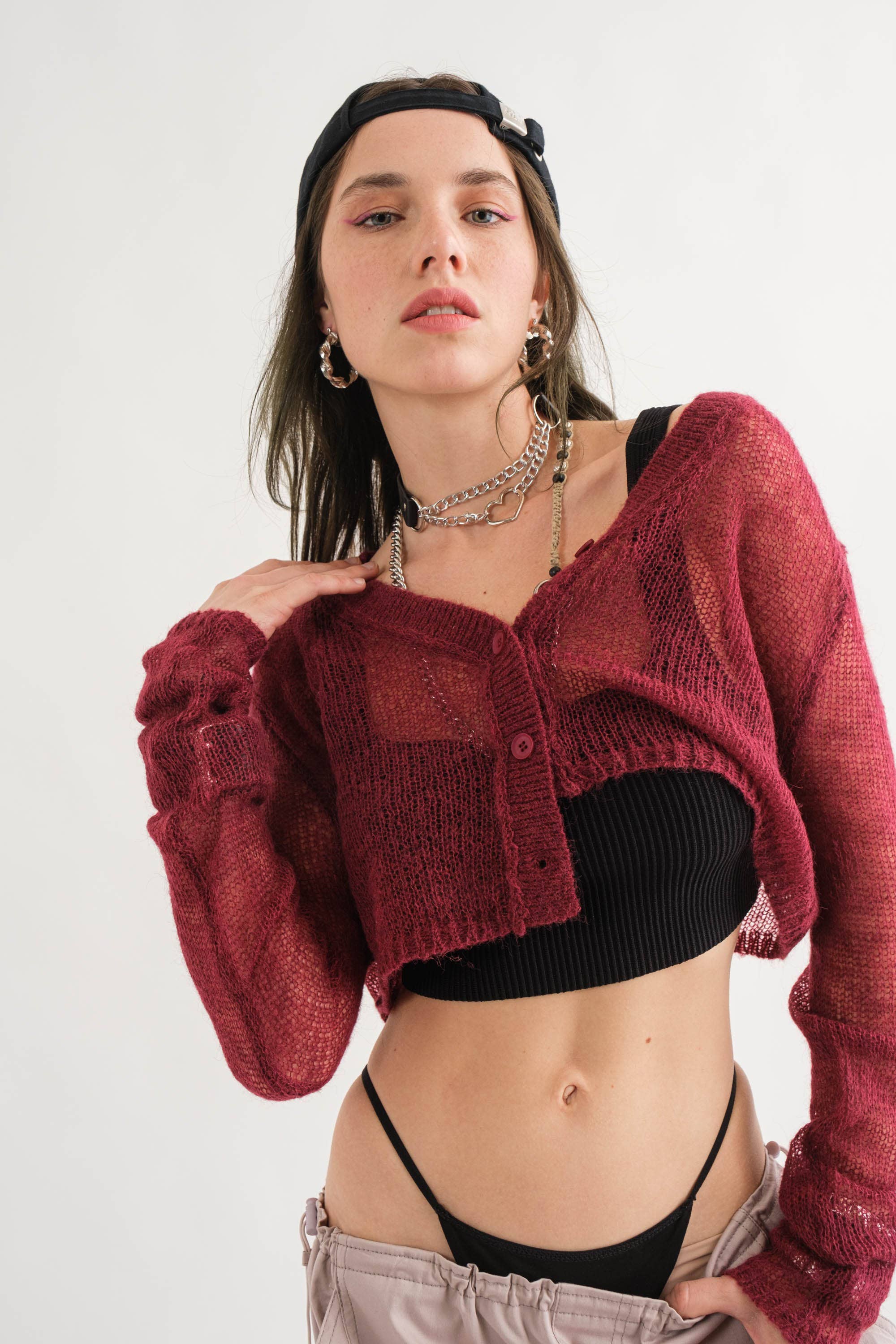 Red Wine | Super Light Weight Cardigan