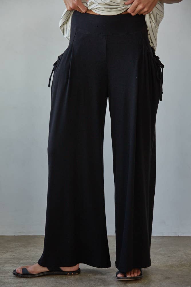 Leni | Knit Cotton Modal Spandex Wide Leg Pants