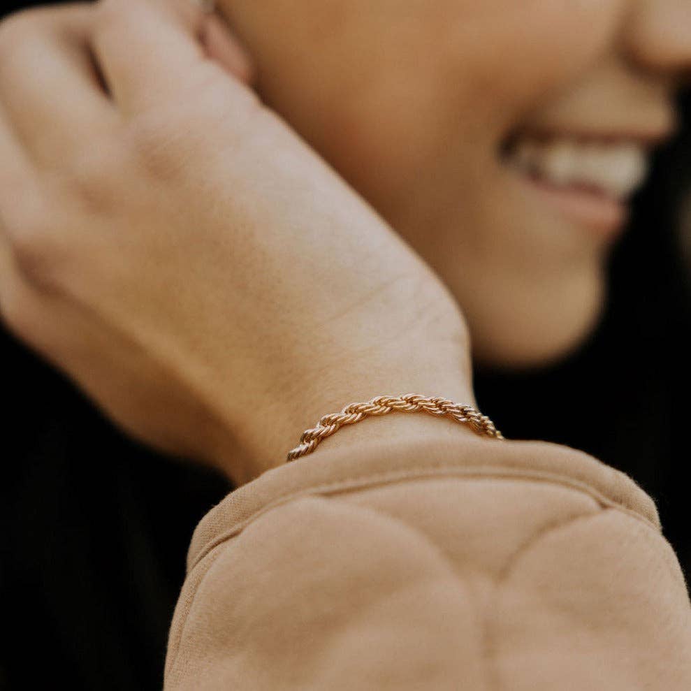 Naomi Gold Filled Rope Bracelet 6"