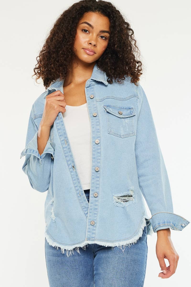 Denim Button Down Shirt Light Wash