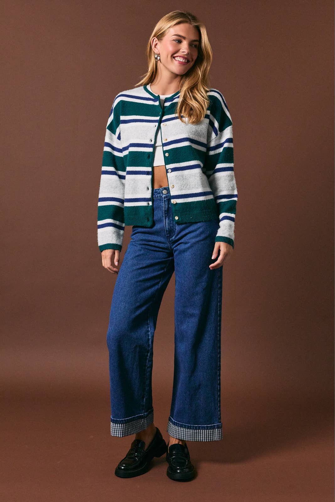Ember | Long Sleeve Striped Soft Cardigan