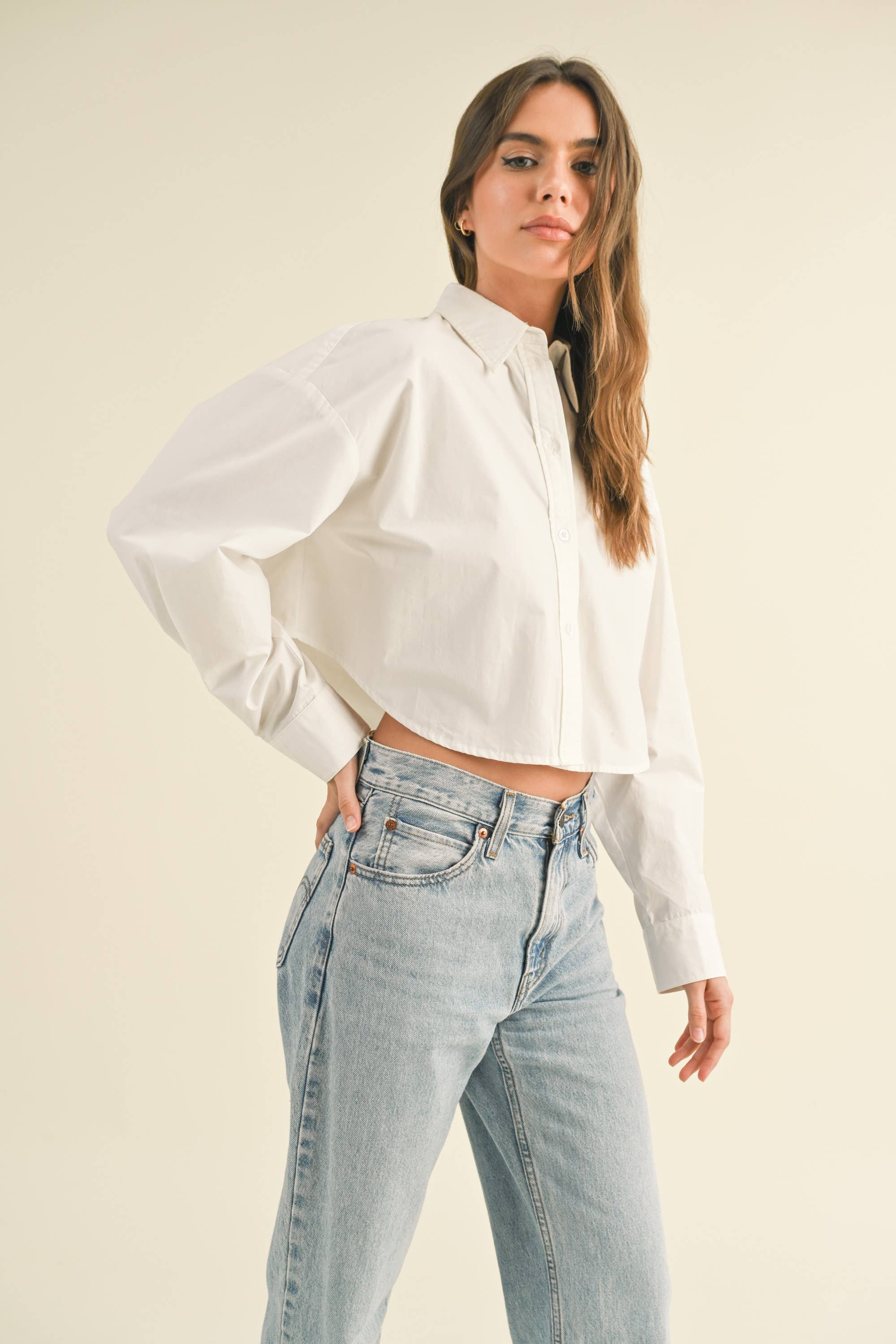 Bridget | Cropped Buttondown Shirt